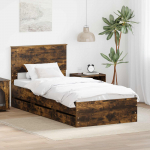 Voodi raam sahtliga suitsetatud tamm 90 x 190 cm inseneripuit