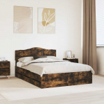 Voodiraam sahtliga suitsetatud tamm 150 x 200 cm inseneripuit