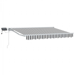 Manuaalne varikatus LED-idega Anthracite ja valge 3 x 2,5 m
