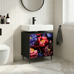 Vannitoa kapp KIEL Must tamm 60 x 40 x 61 cm Tehispuit