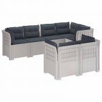 7-Kohaline Aia Sofa Padi Rattan V&auml;limus PP Valge