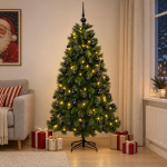 Kunstkuusk j&otilde;ulukuuliga 180 cm 300 LED-i Soe valge