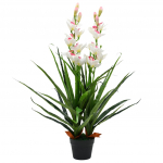 Kunsttaim ts&uuml;mbiidium orhidee potiga, 100 cm, roheline