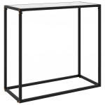 Konsoollaud, valge, 80 x 35 x 75 cm, karastatud klaas