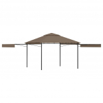 Varjualune, topeltkatusega, 3x3x2,75 m, pruunikashall, 180 g/m&sup2;