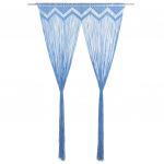 Makrameekardin, sinine 140 x 240 cm puuvill