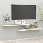 Seinariiulid, 2 tk, tamm ja valge, 120 x 23,5 x 3,8 cm mdf
