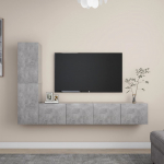 4-osaline telerikappide komplekt, betoonhall, puitlaastplaat