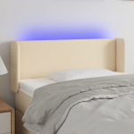 LED-voodipeats, kreemjas, 93x16x78/88 cm, kangas