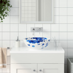 Valamu t&ouml;&ouml;pinnale, valge ja sinine, &uuml;mar, &phi;41x14, keraamiline