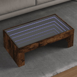 Diivanilaud LED-tuledega, suitsutatud tamm, 90x50x30cm