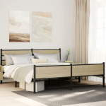 Metallist voodiraam ilma madratsita sonoma tamm 180x200 cm