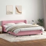 Box Vedruvoodi madratsitega Roosa 180x210 cm samet