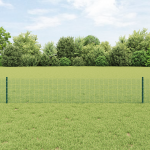 Keermestatud traadi aed koos 5 u-postiga roheline 0.4x10 m teras