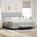 Kontinentaalvoodi madratsi ja peatsiga helehall 200 x 200 cm samet