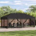 Paviljon k&uuml;lgseinadega 6 x 3 m Antratsiit Pol&uuml;ester ja teras