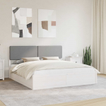 Voodiraam Pehme Peatoega peaga Helehall 200 x 200 cm Tahke m&auml;nd