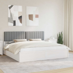 Voodiraam Pehme Peatoega peaga Helehall 200 x 200 cm Tahke m&auml;nd