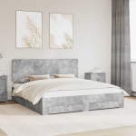 Voodiraam peatsiga sahtliga Betoonhall 200 x 200 cm Tehispuit