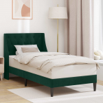 Voodiraam peatsiga Tume rohelise 100 x 200 cm Samet