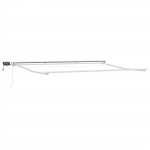 Manuaalne varikatus LED-idega Valge 5 x 3 m Alumiinium