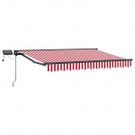 Manuaalne varikatus LED-idega 3 x 2,5 m Pol&uuml;ester PU-kattega