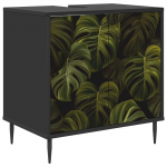Vannitoa kapp ELBURG Must tamm 60 x 40 x 61 cm Tehispuit