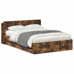 Voodiraam ladustamisega Suitsutatud tamm 135 x 190 cm Tehispuit