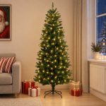 Kunstlik kokkupandav j&otilde;ulupuu 120 cm 150 LED-i Soe valge