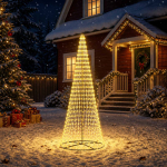 LED j&otilde;ulupuu 285 cm 744 LED-i Soe valge Raud Must