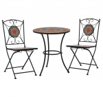 3-kohaline bistrookomplekt, keraamilised plaadid, oranž/hall