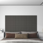 Seinapaneelid 12 tk, tumehall, 60 x 15 cm, kangas, 1,08 m&sup2;