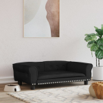 Koeravoodi, must, 95 x 55 x 30 cm, samet