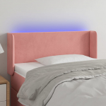 LED-voodipeats, roosa, 103x16x78/88 cm, samet