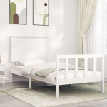 Voodiraam ilma madratsita, valge, 90 x 200 cm, m&auml;nnipuit