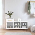 Jalatsikapp, k&otilde;rgl&auml;ikega valge, 102x36x60 cm, tehispuit