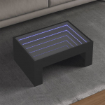 Diivanilaud LED-tuledega, must, 70x50x30cm