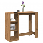 Baarilaud riiuliga, pruun tamm, 124x46x103,5 cm tehispuit