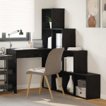 Nurgalaud riiuliga must tamm 101,5 x 149,5 x 149,5 cm tehispuit
