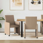 Ratastega S&ouml;&ouml;gi-toolid 2 tk Cappuccino 57 x 66 x 94 cm