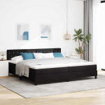 Kontinentaalvoodi madratsi ja peatsiga must 200 x 200 cm samet