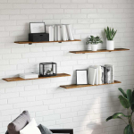 Raamatute riiuli plaat 4 tk Pruun 100 x 20 x 1,5 cm Tehispuit