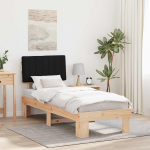 Voodiraam Pehme Peatoega peaga Must 75 x 190 cm Tahke m&auml;nd