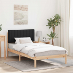 Voodiraam Pehme Peatoega Must 100 x 200 cm Tahke m&auml;nd