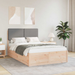 Voodiraam Pehme Peatoega peaga Helehall 120 x 200 cm Tahke m&auml;nd