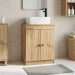 Vannitoa kraanikauss Artisan tamm 54 x 35 x 83 cm Tehispuit
