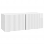 Rippuv TV kapp K&otilde;rgl&auml;ikega valge 78,5 x 31 x 30 cm Tehispuit