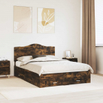 Voodiraam peatsiga Suitsetatud tamm 140 x 200 cm Tehispuit