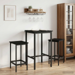 Baaritool 2 tk Must tamm 40 x 32 x 74 cm Tehispuit
