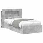 Voodiraam ladustamisega peaga Betoonhall 75 x 190 cm Tehispuit